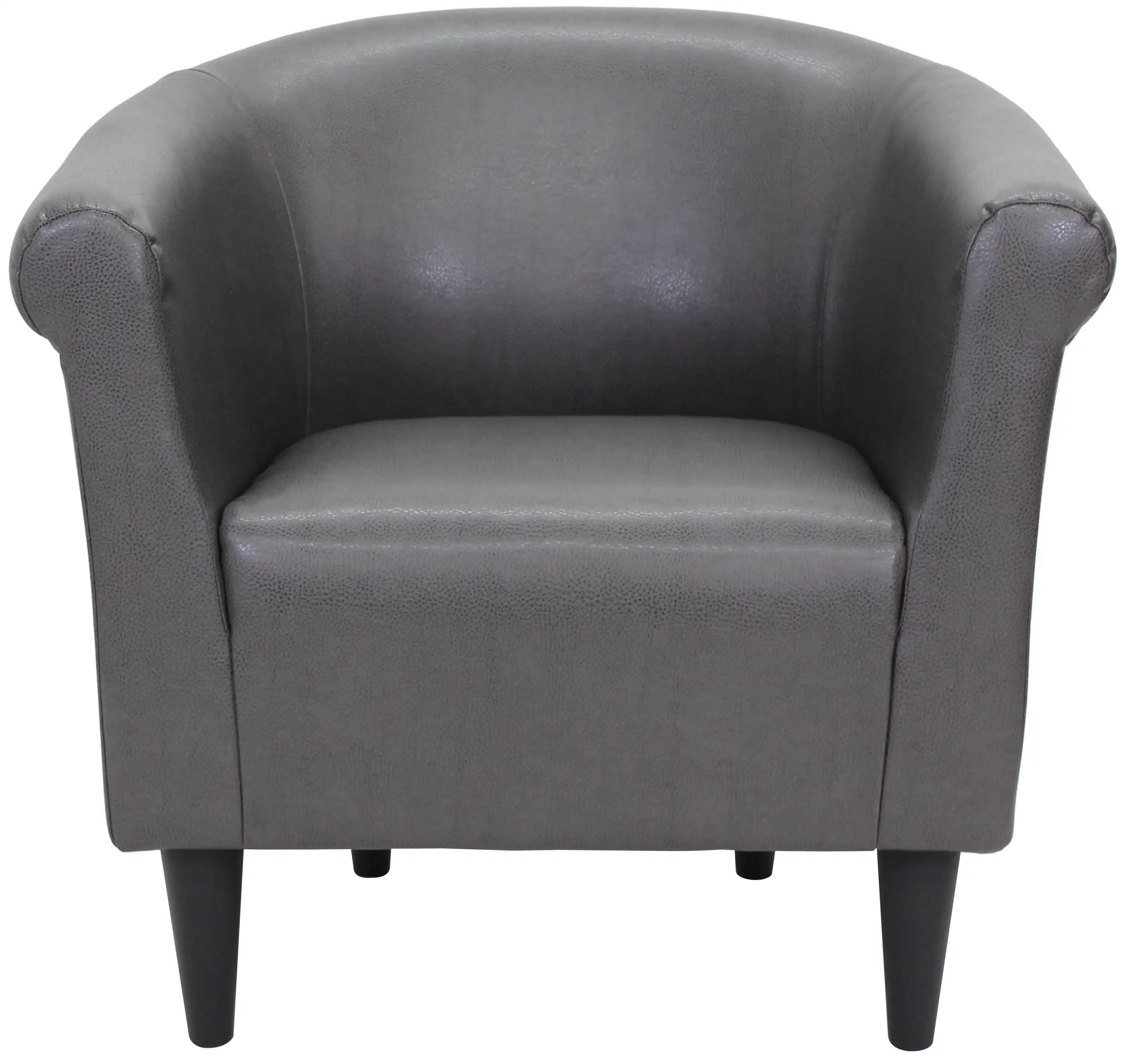 

Mainstays Faux Leather Bucket Accent Chair Carbon Gray Single Sofa Chair