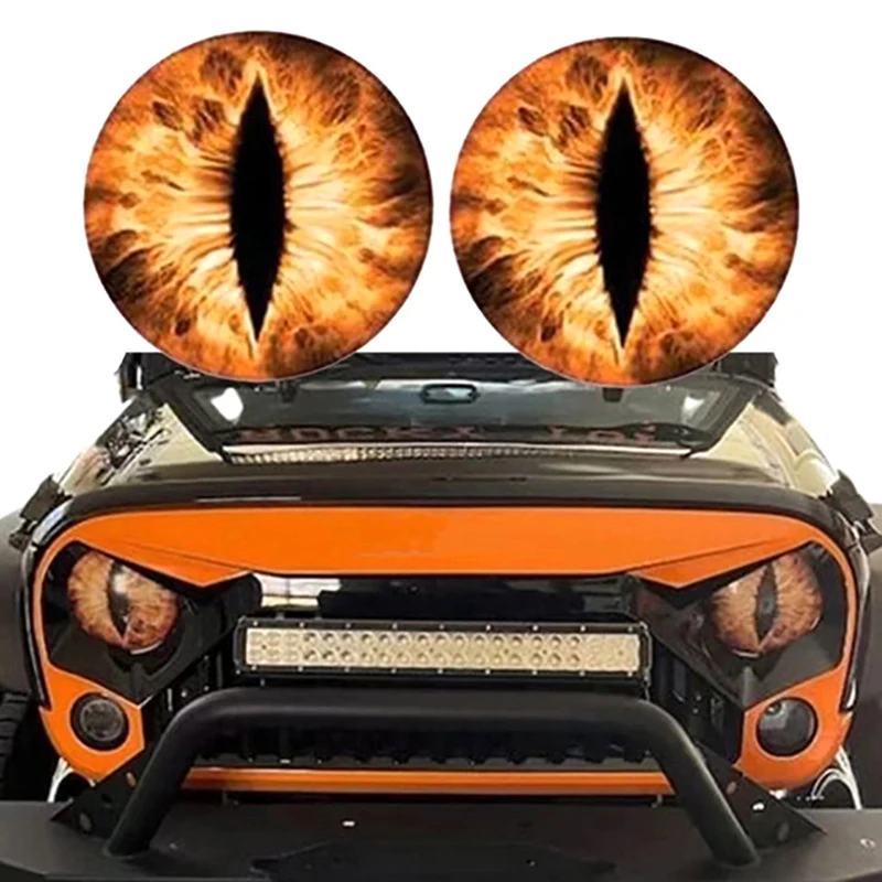 2Pcs Beast Eye Car Headlight Sticker For Jeep Wrangler Off Road Vehicle Beast Eyes Light Decoration Sticker Styling Modification