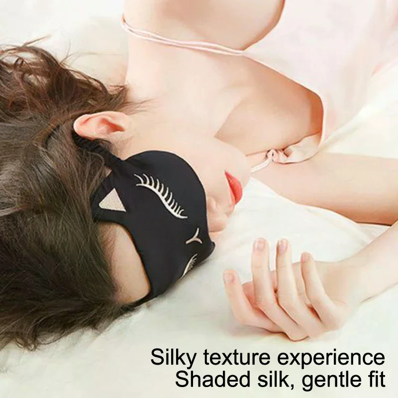 

Imitated Silk Sleep Eye Mask Night Mask Eyes Cover Smooth For Women Men Fox Travel Relax Eyepatches Night Breathable Blindfold