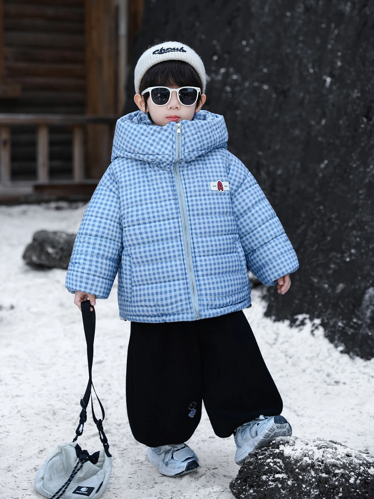

Thiened Plaid Cotton Jaet for Boys Winter Clothes Children's Fce Lined down Coat New 2025 Sli Youth Casual Coat