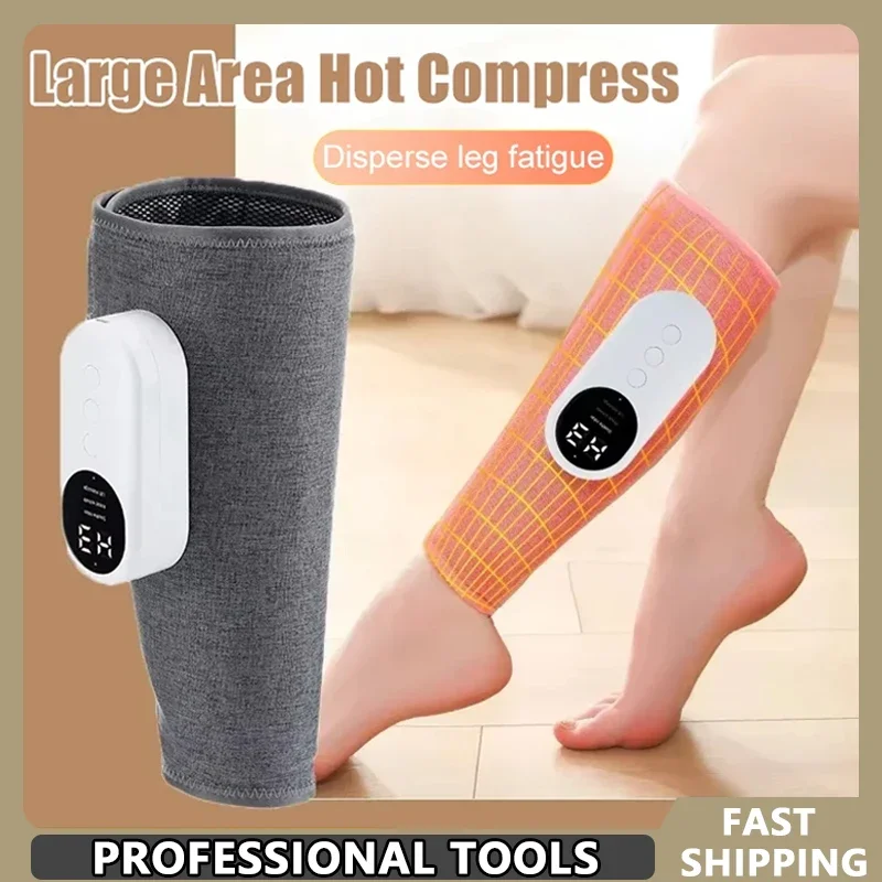 

Электрический массажер для икр 360° ° Тиск воздуха, 3-ступенчатый массажер для разминания икр с подогревом, снимает мышцы ног, способствует кровообращению