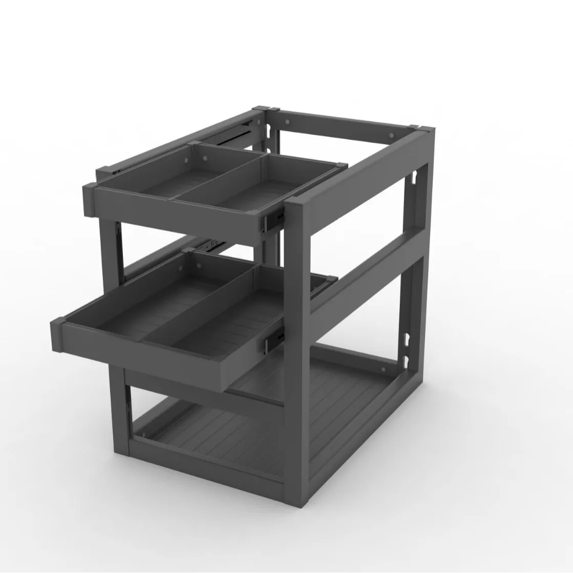 Kitchen Storage Seasoning Basket Door-Opening Drawer Cabinet with Aluminum Alloy Rack Floor Kitchen Cabinet Organizer