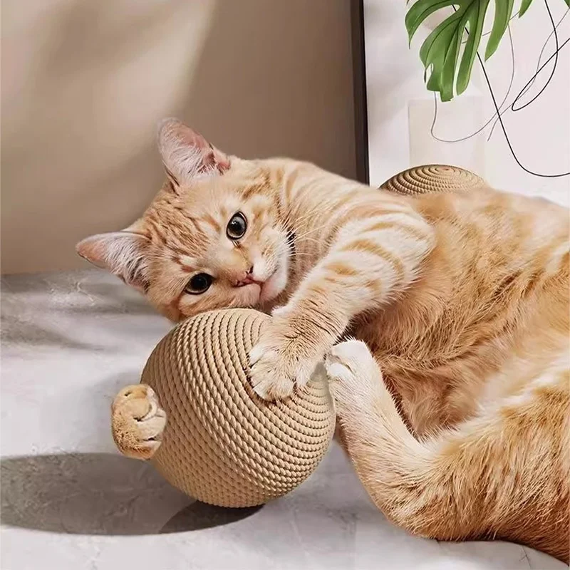 Riesige Sisal-Kratzbälle für Katzen, Selbstbeschäftigungsspielzeug für Krallenwäsche und Langeweile, Interaktives Katzenspielzeug