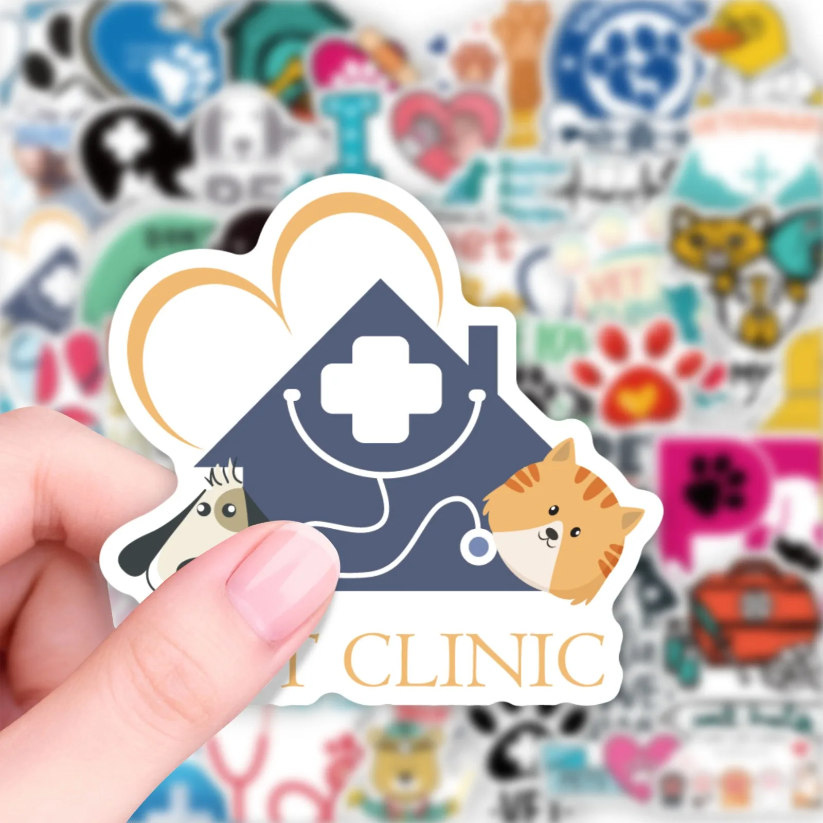 15/200Pcs of new Veterinary Stickers, Cute Cartoon Animals Sticker DIY Phone Helmet Laptop Guitar Graffiti Decals Fun for Gift