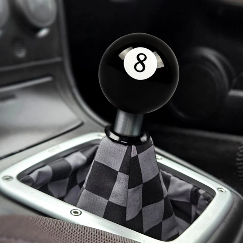 Black 8 eight Pool Billiard Ball Gear Shift Knob w/ Adapter Universal Vehicle AT/MT Shifter Lever Head