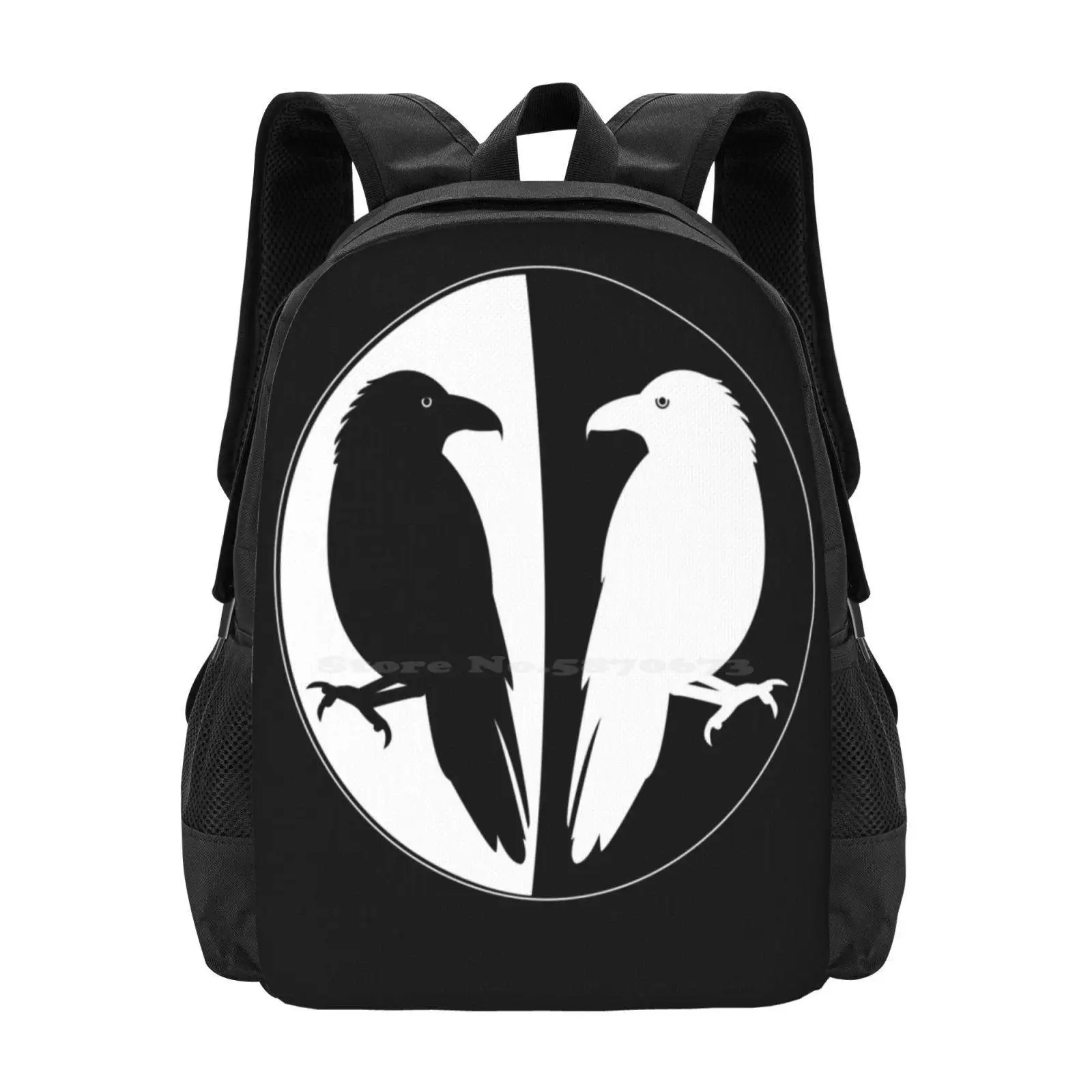 Huginn And Muninn Publishing Logo-Odin's Ravens 3d Print Design Backpack Student Bag Asatru Odinist Odinism Ravens Wotan Pagan