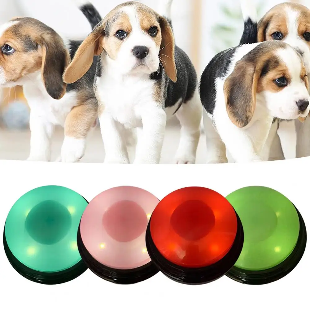 Pet Communication Button Sound Emitting Button Pet Training Voice Recording Button Toy with Flashing Lights for Dog for Puppy