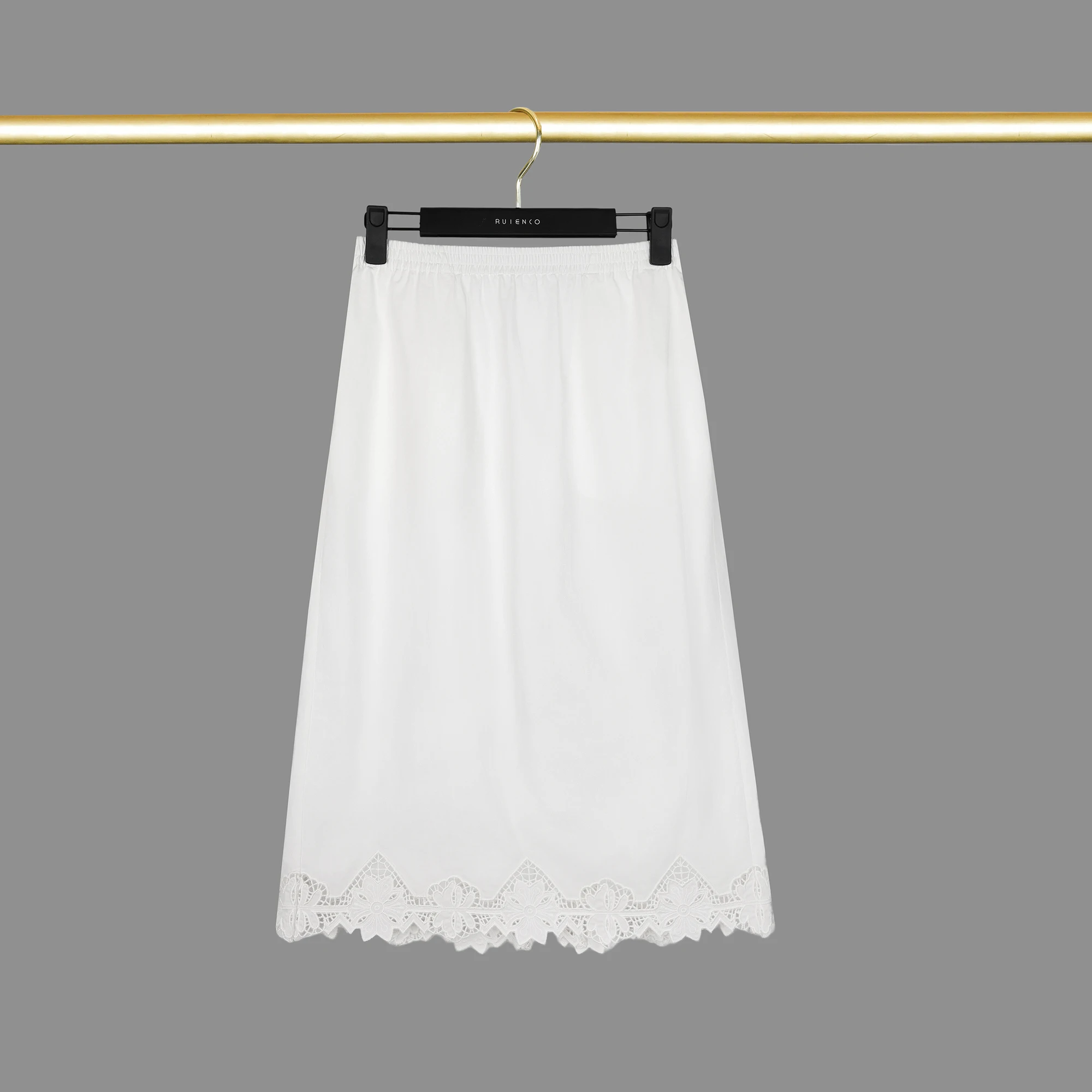 

Юбка А-силуэта RuienCo Sli с высоким содержанием хлопка, вышивкой и эластичным поясом, весна-лето, повседневная, свободного кроя, для женщин