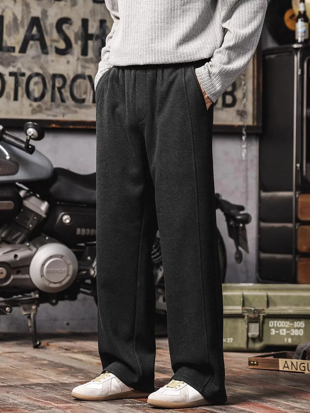 

Thiened Fce Men's Casual Pants American Trendy Woolen Sweatpants Loose Drapey Wide Leg Long Trousers Youthful Vitali S...
