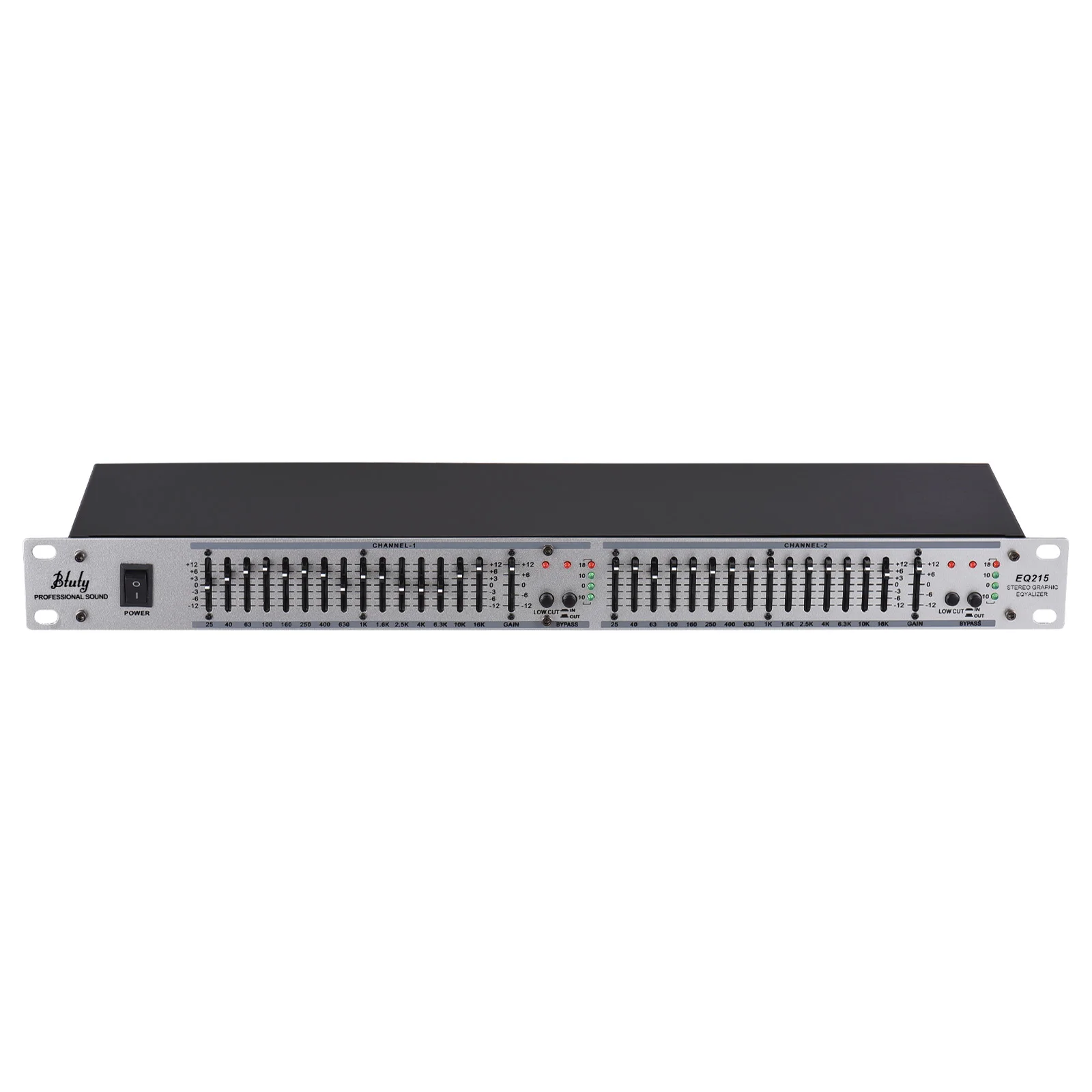 1U Equalizer Btuty EQ-215  Channel 15-Band Equalizer 1U Rack Mount 2-channel Stereo Graphic Equalizer 110-240V  Equalizer