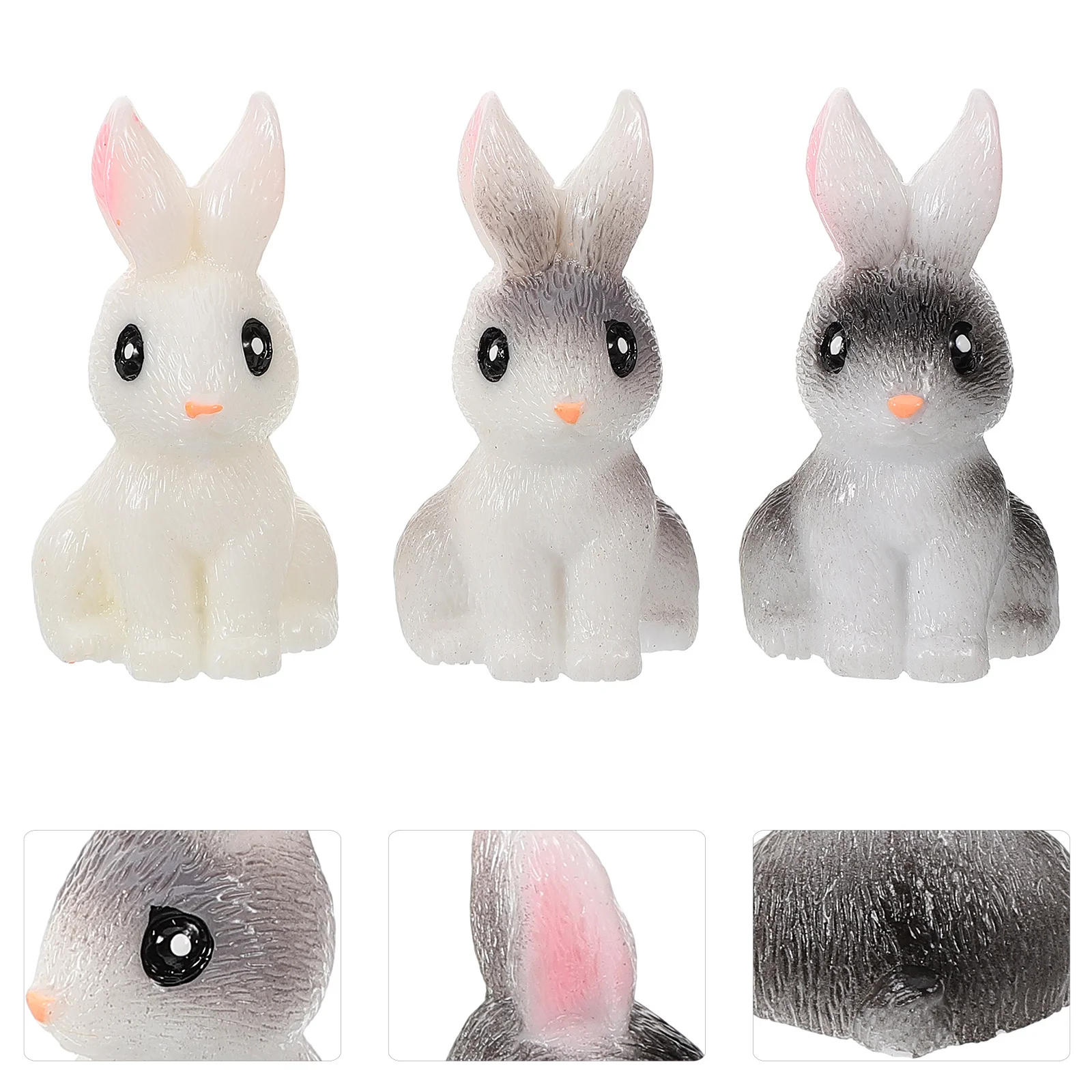 

30Pcs Resin Rabbit Decoration Mini Garden Decor for Outdoor Indoor Lawn Yard Balcony Desktop Cake Decor Micro Landscape