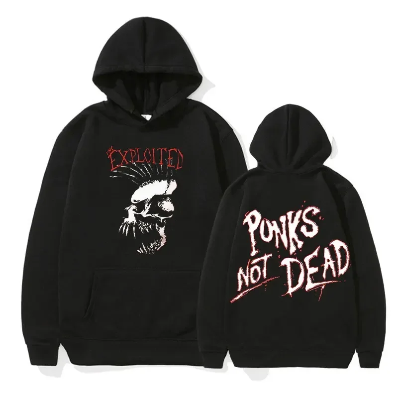 

Rock Band The Exploited Hoodie Mens Fashion Skull Printed Pullovers Tops Harajuku Streetwear Hip Hop Oversized Zipper Hoodie