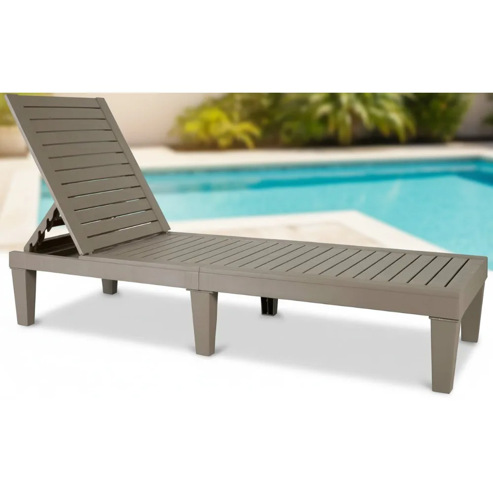 

Foldable Outdoor Chaise Lounge Chair Adjustable Reclining Sun Bed Poolside Garden Beach Patio Couch 330lb Capacity