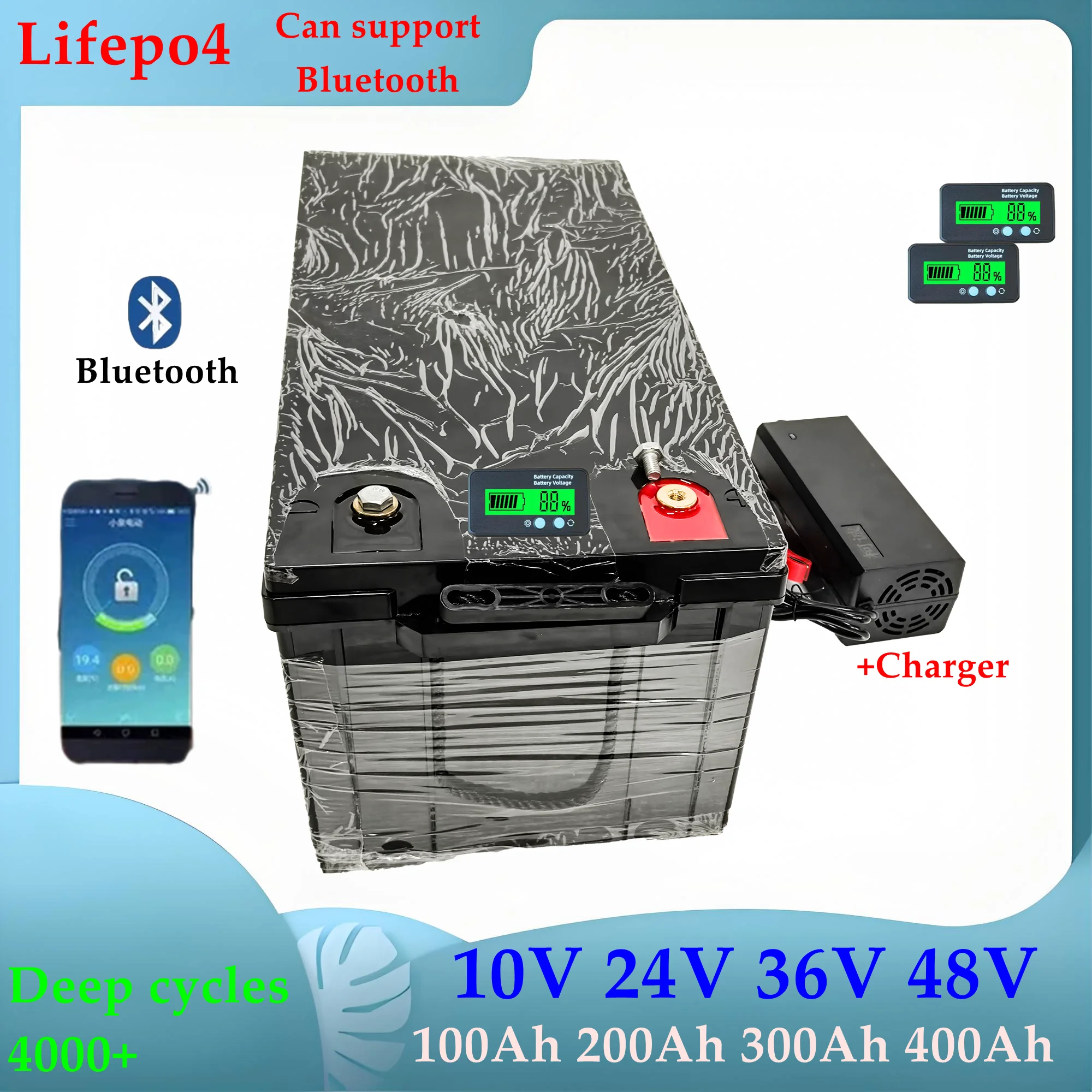 LT-12V 24V 48V 100Ah 200Ah 280Ah 300Ah 400Ah LiFePo4 Battery Lithium Iron Phosphate Batteries For Solar Boat inverter Golf Cart