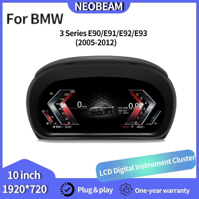 

NEOBEAM 1920*720P LCD Digital Dashboard Panel Cluster For 2005-2012 BMW 3 Series E90 E91 E92 E93 Cockpit Instrument