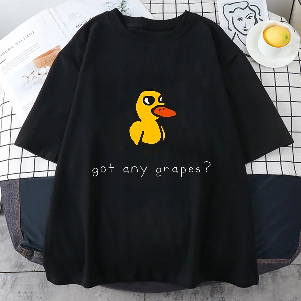 The Duck Song Got Any Grapes T Shirts Funny Patterns Manga/Comic Tshirts 100% Cotton T-shirts Originality Short Sleeve Fashional