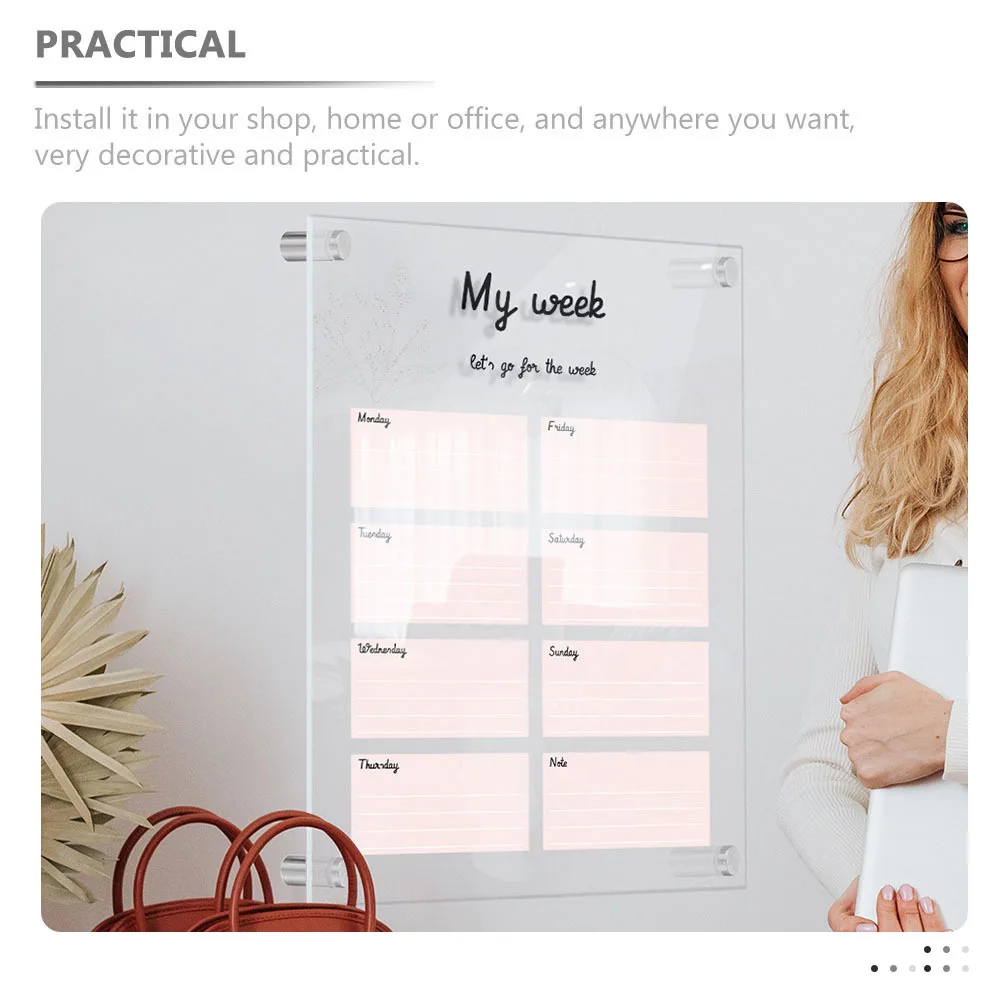 

Clear Erasable Acrylic Board Sign Wall Mounted Creative Blank Plaque for Home Store Decoration 1Set Clear Board Sign