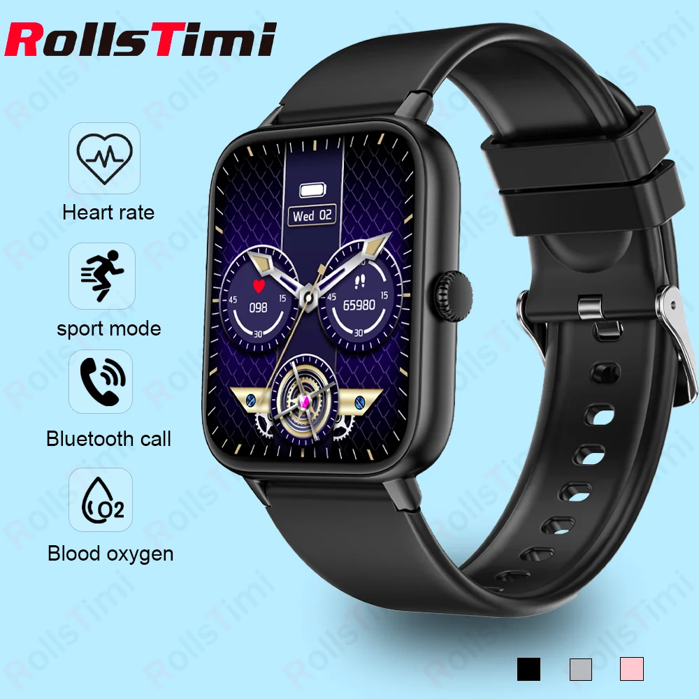 

RollsTimi Bluetooth-смарт-часы для прослушивания вызовов, мониторинг здоровья, мужские IP67, водонепроницаемые женские умные часы с циферблатом для Android iOS