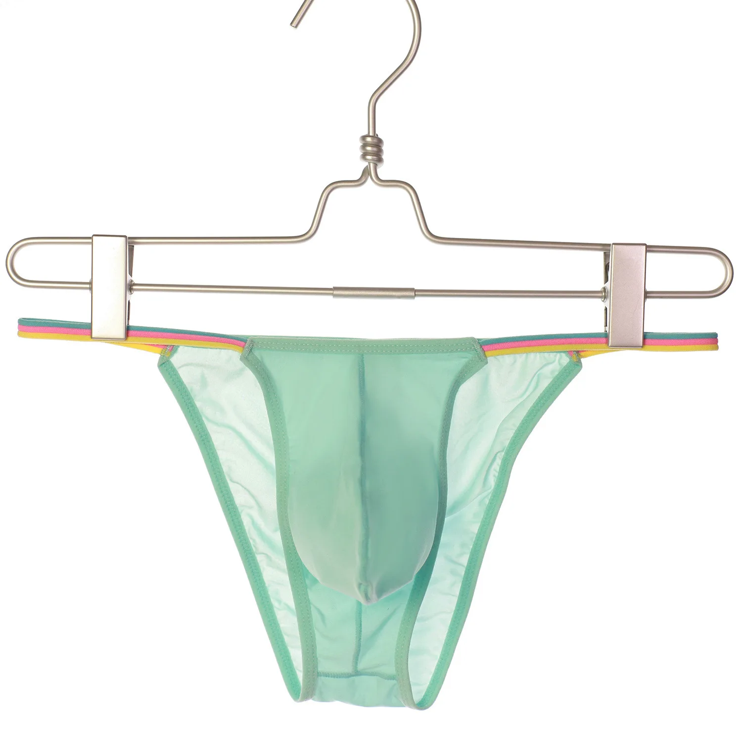 

Мужские трусы-стринги из шелковистого ледяного шелка с U-образным выпуклым карманом, сексуальные, с цветным поясом, мягкие, тонкие, молодежные, эротические, с низкой посадкой