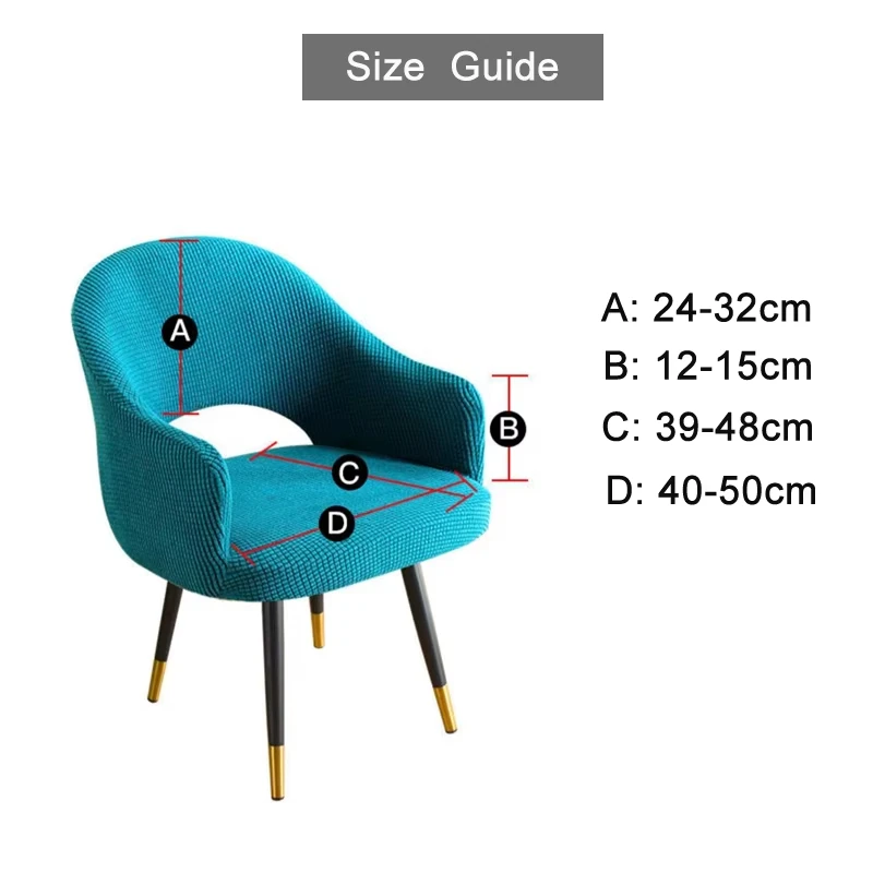 Universal Curved Chair Cover Hollow Back Jacquard Arc Armchair Covers Dining Chair Covers Home Spandex Elastic Dustproof Cover