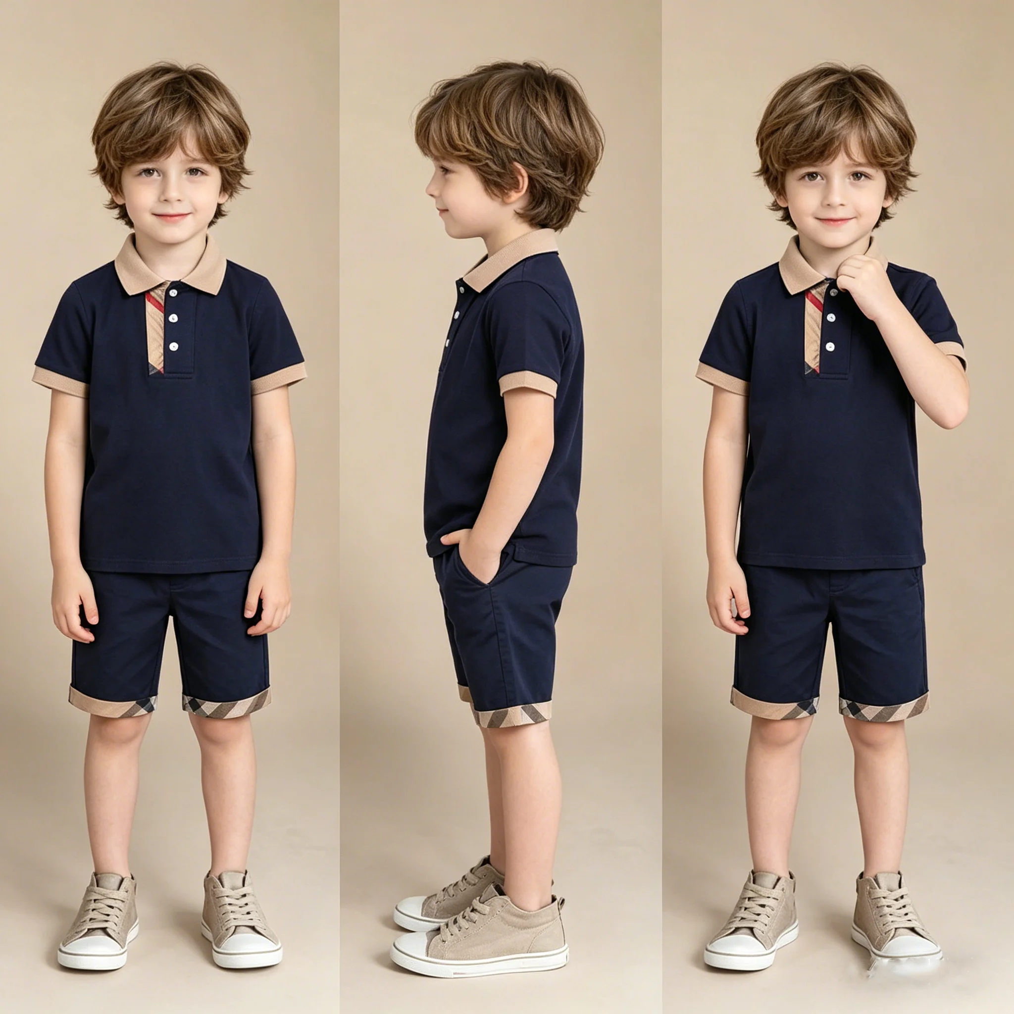 Summer Kids Polo Shirt Boys Short Sleeve Lapel Polos Clothes for Girls Cotton Striped Breathable Kids Polo Shirt Children Tops
