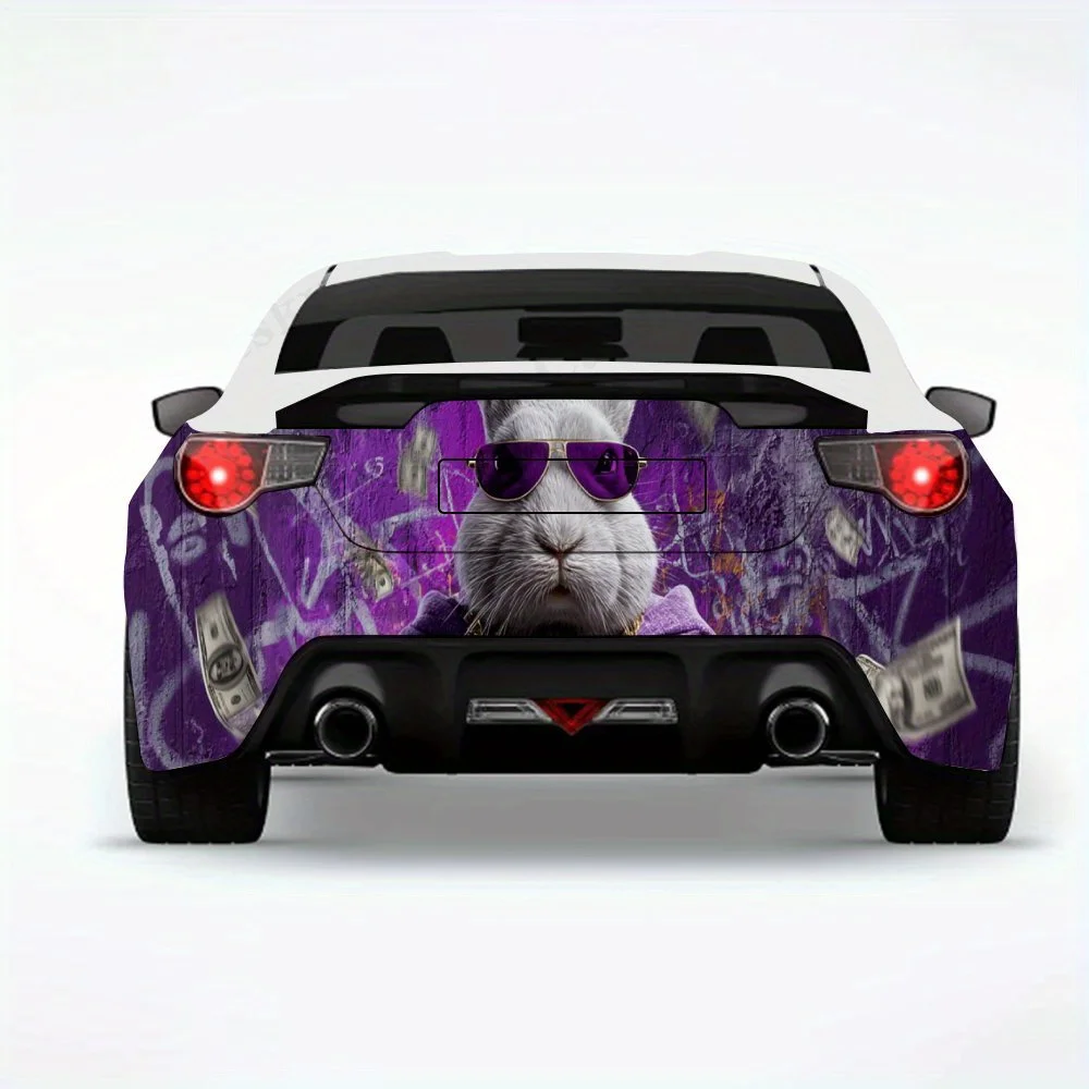 Hip Hop Rabbit Money Car Sticker,Automotive  Car Vinyl Wraps for Decoration and Protection-Waterproof Self - Adhesive Vinyl Deca