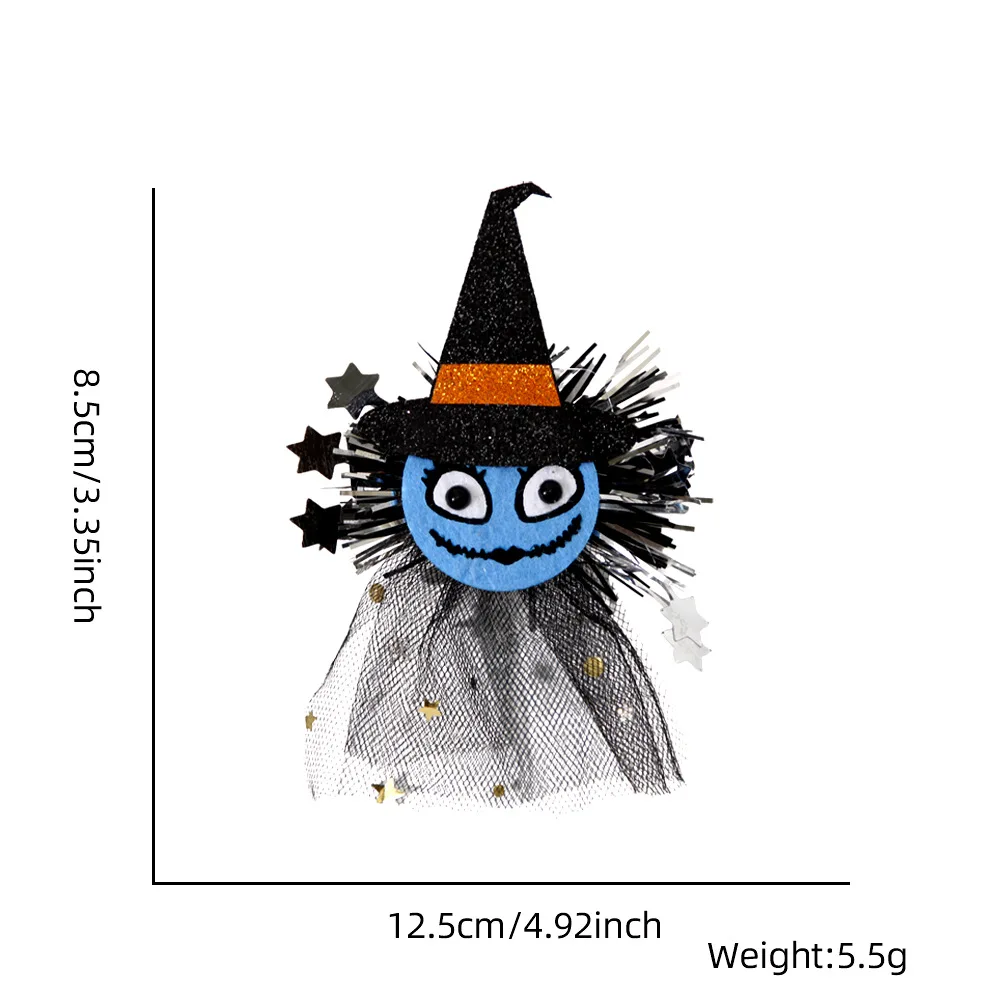 Funny Halloween Hairpin Spider Pumpkin Mesh Bat Headwear Children's Adult Party Side Clip Jewelry Cute Y2K Hair Accessories