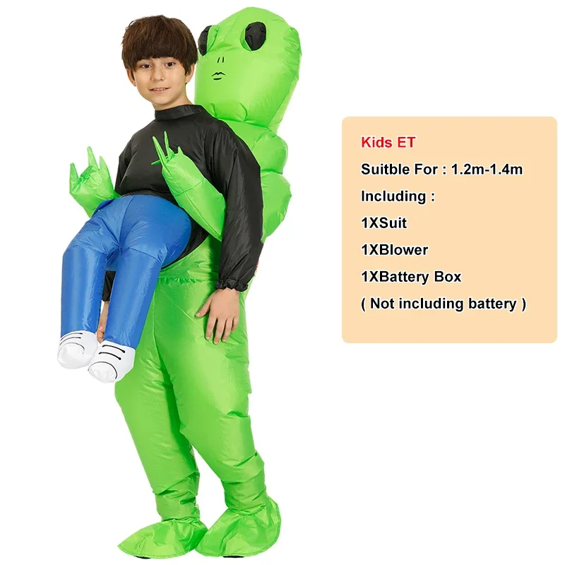 Et-Aliens Opblaasbare Kostuum Enge Monster Cosplay Voor Volwassen Kinderen Thanksgiving Kerstfeest Festival Podium Kinderkleding