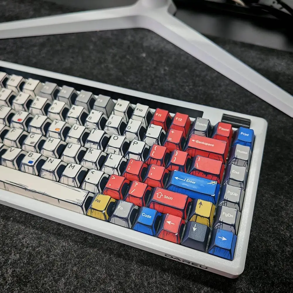 PBT Keycaps-141 Corlorful Graffiti Keys,No Tear,Never Fades,Gift Box for MX Mechanical Keyboard (Fit All Layout 100%