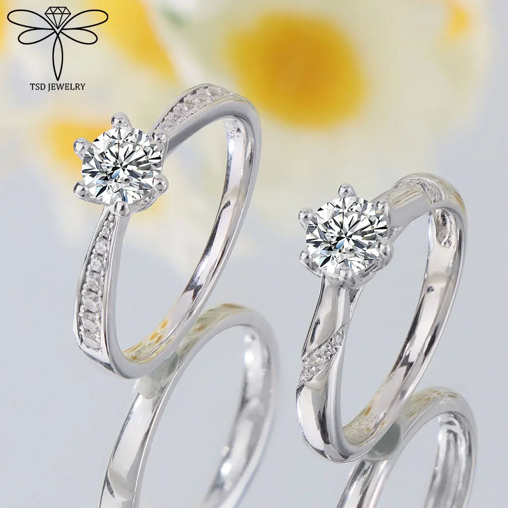 

Обручальное кольцо с муассанитом круглой огранки 1,0 карата, стерлинговое серебро S925 с сертификацией, обручальные кольца с бриллиантами, женские ювелирные изделия