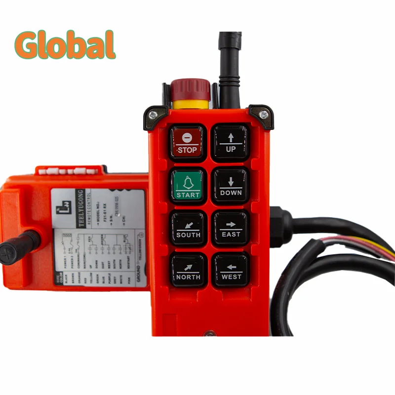 F21-E1B with Emergency 6 buttons Industrial Wireless Radio Crane Remote Control switches Hoist overhead bridge Crane control