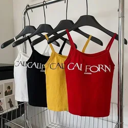 Summer Hot Girl New English Letters Printed Camisole Top Maiden Sexy Casual Outdoor Sports Tube Top Underwear