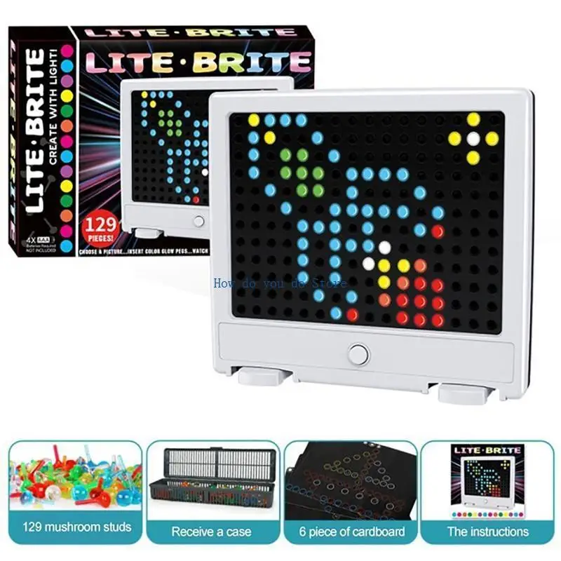 19QF Colorful Mushroom Nails LED DIY Early Educational Puzzle Game