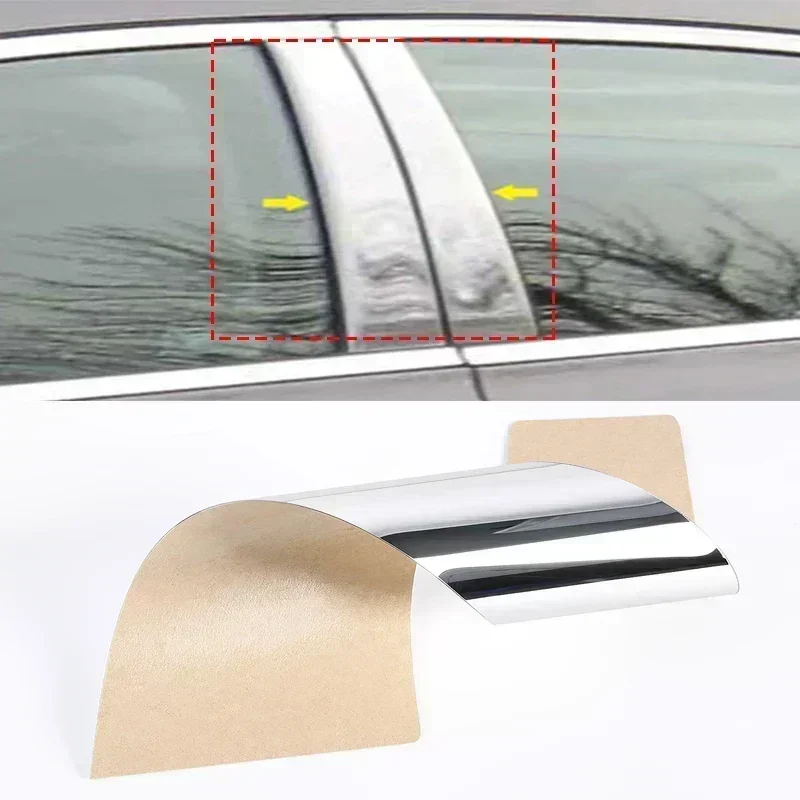 6Pcs Auto Fenster Abdeckung Säule Tür Seite Beiträge Trim Silbrig Chrom Spalte Aufkleber Fit Für Lexus GS 350/430/450h 2007 Auto Teile
