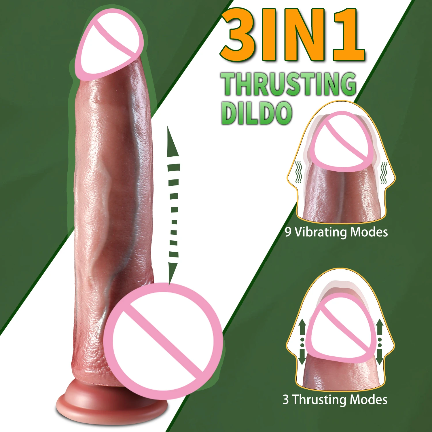 Multi-mode 3-in-1 Vibrator Dildos Heated Retractable Realistic Large Penis Anal Plug Vagina G-spot Sex Machine Female Sex Toys