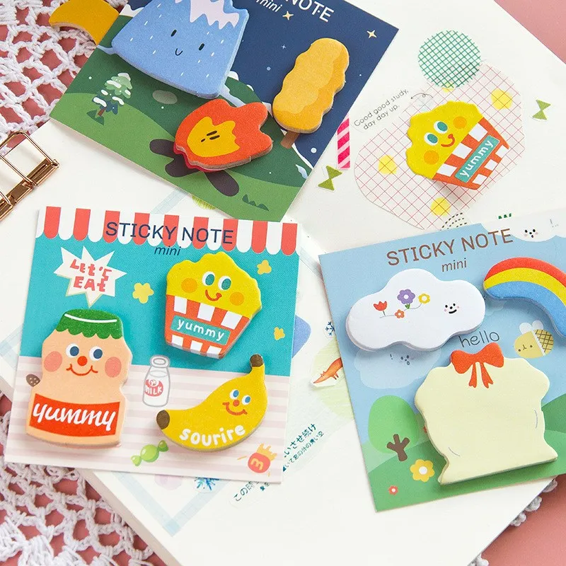 30 Pcs Kawaii Hallowmas Sticky Notes Cute Stationary Cartoon Series Self-Stick Note Pads Fun Office Supplies Sticky Note Set