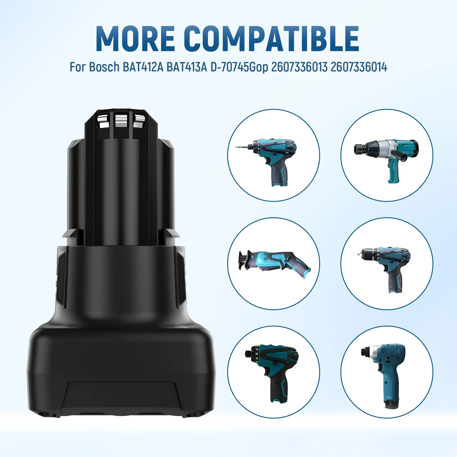 لبوش BAT420 استبدال البطارية 12 فولت 6000 مللي أمبير BAT412A BAT413A D-70745Gop 2607336013 2607336014   أداة بطارية قابلة للشحن