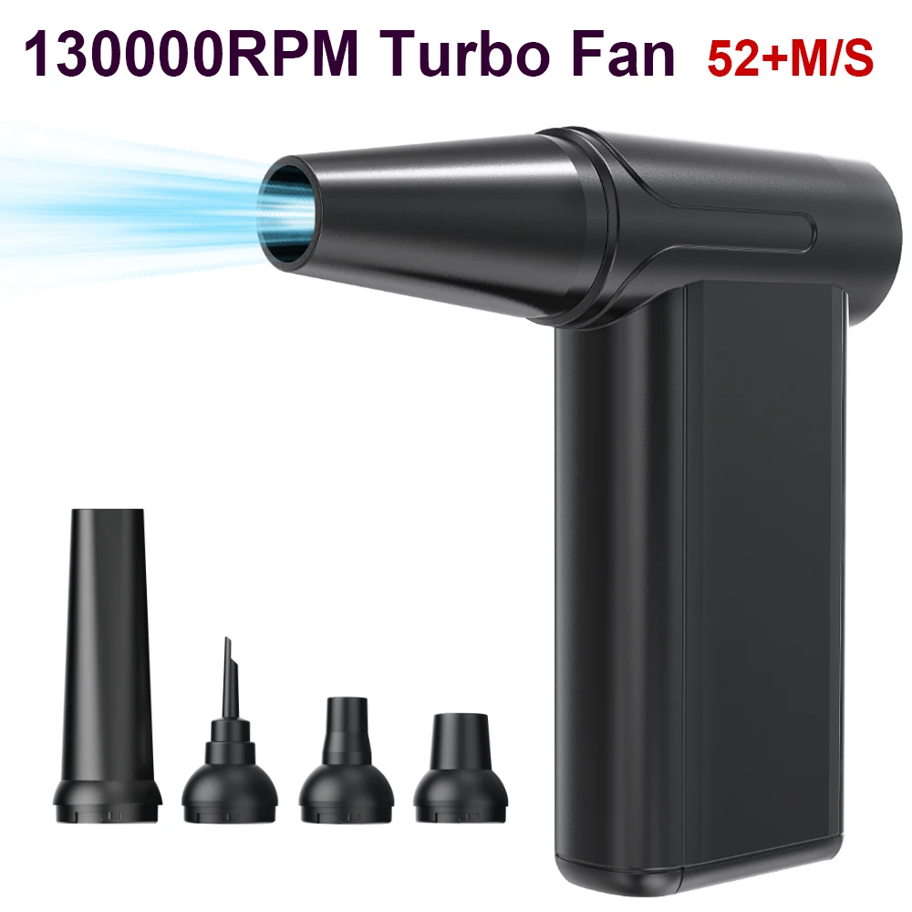 130000RPM Mini Turbo Jet Fan Brushless Motor Turbo Violent Fan 52+M/S Portable Turbo Fan High Speed Duct Fan Electric Air Duster