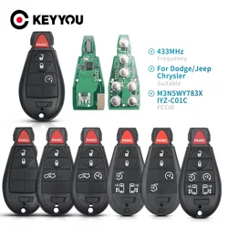 KEYYOU 2 + 1 3 кнопочный умный дистанционный Автомобильный ключ для Dodge Grand Caravan Chrysler Town для Jeep Cherokee M3N5WY783X IYZ-C01C 433 МГц