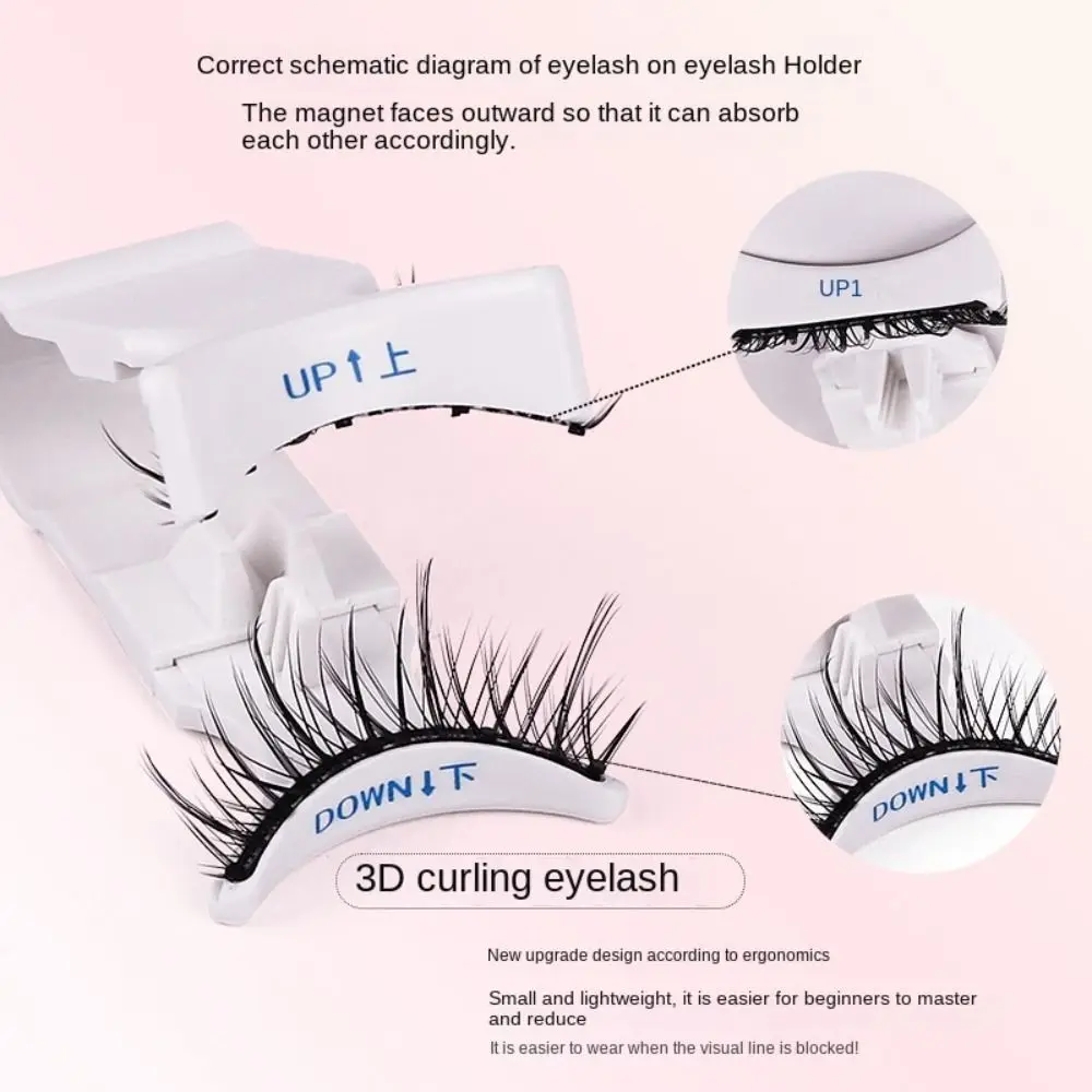 내추럴 룩 마그네틱 속눈썹, 재사용 가능 어플리케이터, 핸드메이드 접착제 필요 없음, 아이 메이크업 도구