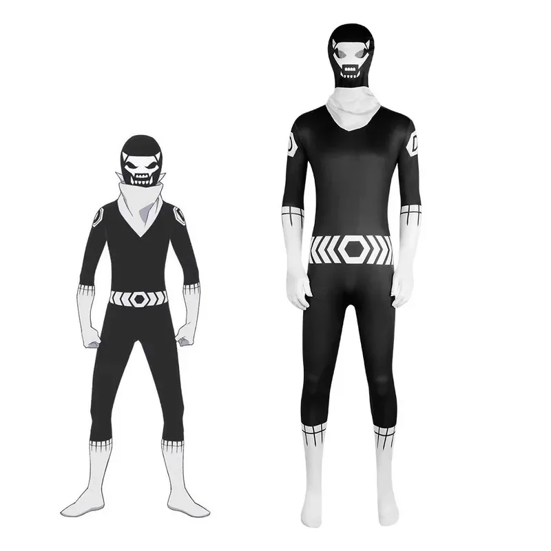 Ranger Reject Sentai Daishikkaku Hibiki Sakurama Anime Cosplay Costume Black Uniform Cosplay Halloween Party Fight Jumpsuit Shoe