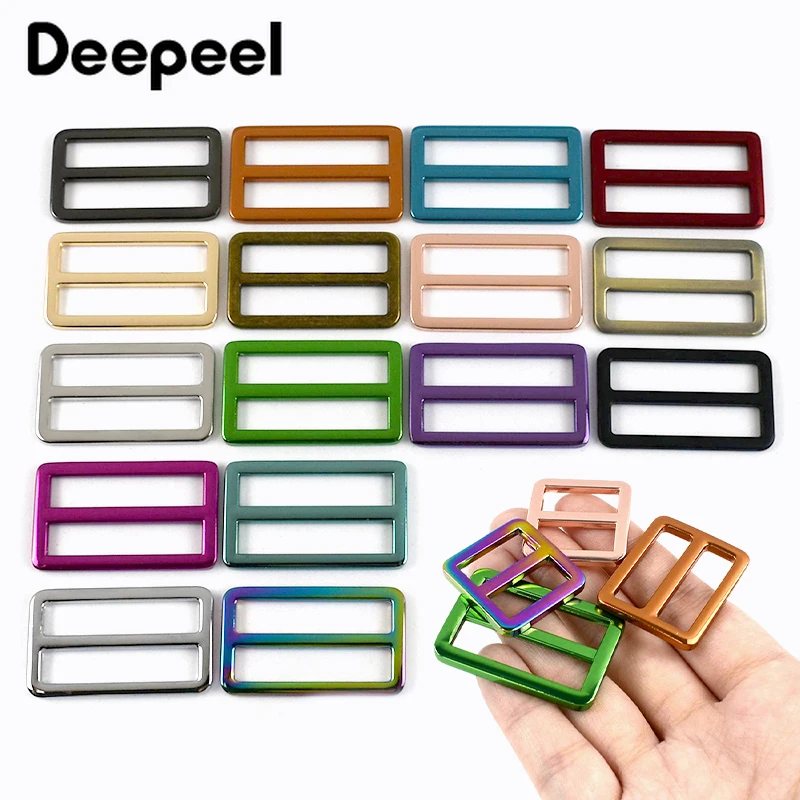 5Pcs 20-38mm Metal Ring Buckle Tri-Glide Slider Clasp Webbing Bag Strap Adjust Hooks Dog Leash Loops DIY Hardware Accessories