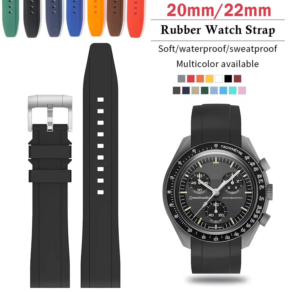 Quick Release Watch Strap For Omega X Swatch Moonswatch Strap 20mm 22mm Rubber Watch Band for Rolex for Tudor for Seiko Bracelet