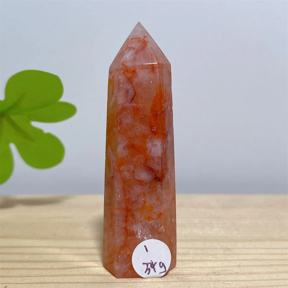 Natural  Fire Quartz Towers Obelisk Crystal Tower, Perfect Gift, Magic Point Healing Stone Obelisk Wand Stone Home Decor