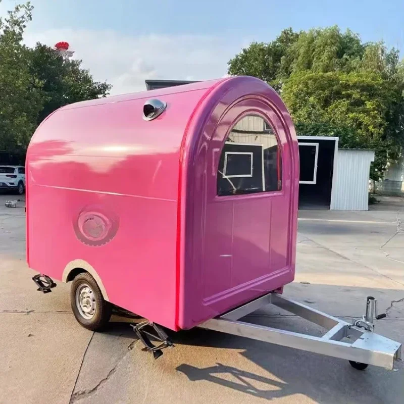 Camión de Comida Callejera, Pequeño Carrito de Comida, Remolque de Café, Floristería Móvil, Carrito Móvil de Hot Dogs y BBQ, Remolque Móvil de Comida