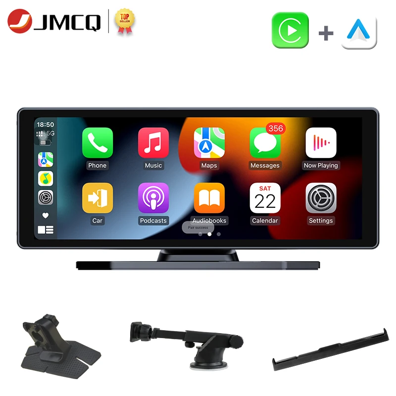 JMCQ Carplay Car Smart Screen multimedia Video player Wireless Carplay Android Auto Car Radio Monitors for Apple Android Stereo