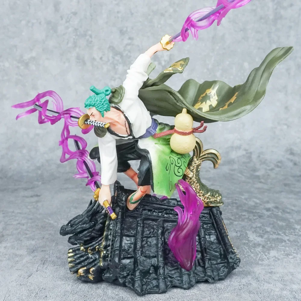 Kimono sul tetto Tre Spezzati One Piece Roronoa Zoro Statua in PVC Action Figurine Scrivania da collezione Modello Anime Giocattoli Figure Regalo