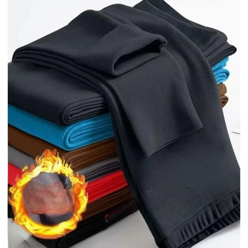 Thiened الألمانية المخملية بناطيل تدفئة الرجال ملابس داخلية Fce اصطف الخريف Spwear حجم كبير التخسيس طبقة قاعدة بنطلون