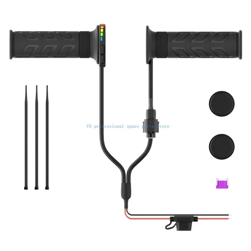 

41XA Motorcycle Electric Bike Handle Grips Heated 5 Level Adjustment Universal Application Heated Grips with Memory Function