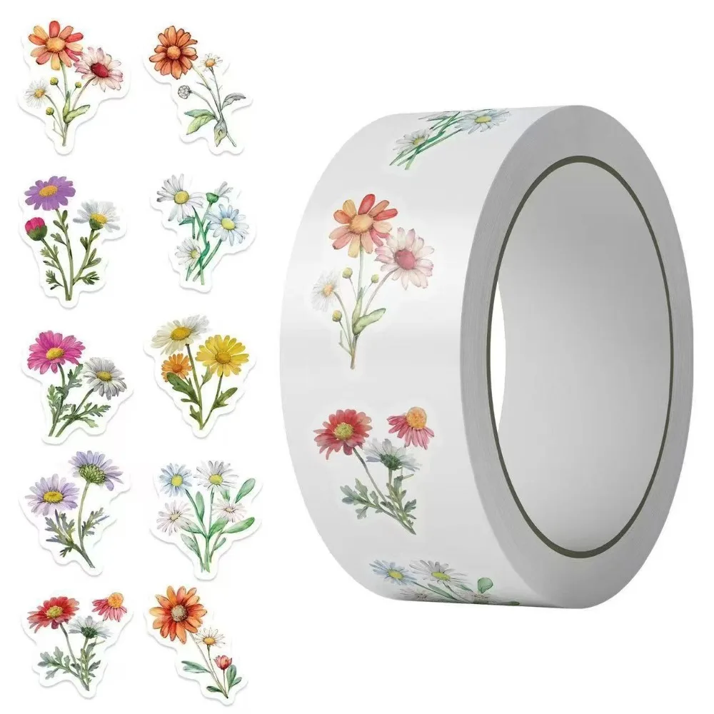 500pcs/Roll Multi-functional Multi-color Daisy Flower Stickers Waterproof DIY Decorative Stickers Decals Phone Case